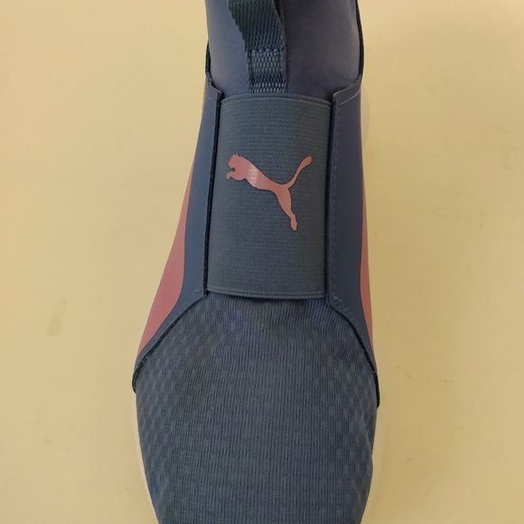 Puma Soft Foam Blue Pink White Mesh Slip On Ankle Sneakers sz 7 - Picture 5 of 8